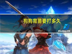 狗狗育苗要打多久