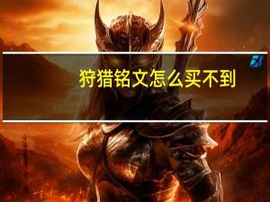 狩猎铭文怎么买不到（狩猎铭文）