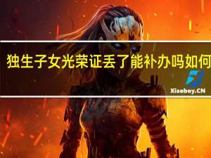 独生子女光荣证丢了能补办吗　如何补办