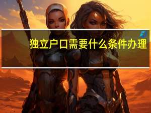 独立户口需要什么条件办理