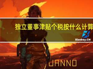独立董事津贴个税按什么计算