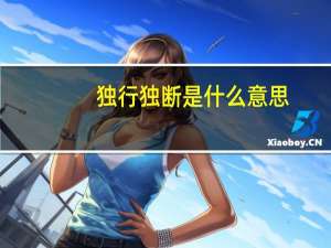独行独断是什么意思