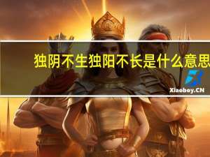 独阴不生独阳不长是什么意思