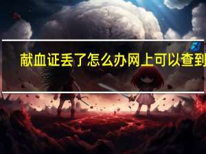 献血证丢了怎么办网上可以查到吗（献血证丢了怎么办）