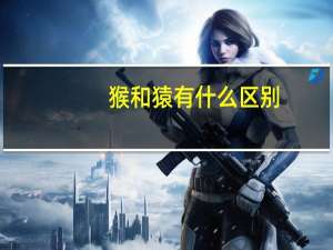猴和猿有什么区别