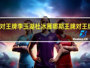 王牌对王牌李玉湖杜冰雁哪期 王牌对王牌黄奕聂远