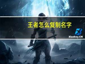 王者怎么复制名字
