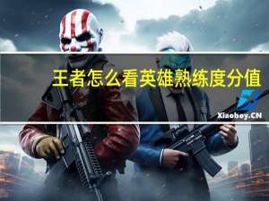 王者怎么看英雄熟练度分值
