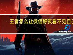 王者怎么让微信好友看不见自己
