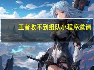 王者收不到组队小程序邀请
