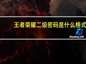 王者荣耀二级密码是什么格式