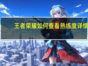 王者荣耀如何查看熟练度详情