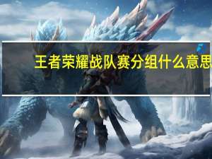 王者荣耀战队赛分组什么意思