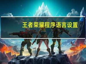 王者荣耀程序语言设置