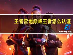 王者营地巅峰王者怎么认证