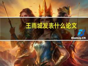 王雨城发表什么论文