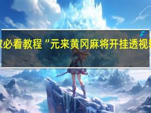 玩家必看教程“元来黄冈麻将开挂透视辅助软件”(详细分享开挂教程)
