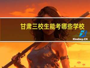 甘肃三校生能考哪些学校