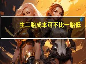 生二胎成本可不比一胎低，考虑好再备孕！