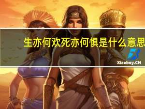生亦何欢死亦何惧是什么意思