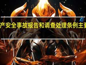 生产安全事故报告和调查处理条例主要适用于