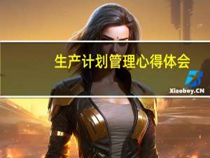 生产计划管理心得体会