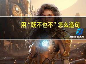 用“既不也不”怎么造句