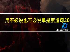 用不必说也不必说单是就造句200字