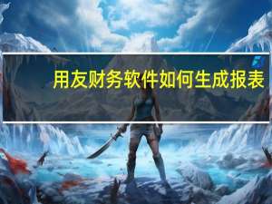 用友财务软件如何生成报表