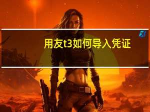 用友t3如何导入凭证