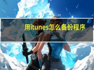 用itunes怎么备份程序