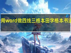 用word做四线三格本田字格本书法字帖