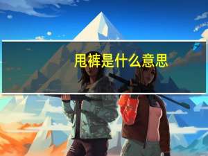 甩裤是什么意思