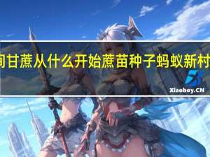 田间甘蔗从什么开始 蔗苗种子蚂蚁新村答案最新