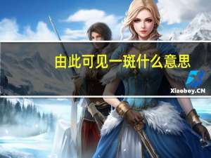 由此可见一斑什么意思（可见一斑什么意思）