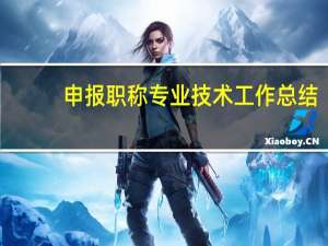 申报职称专业技术工作总结（职称专业技术工作总结）