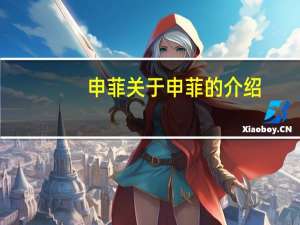 申菲 关于申菲的介绍