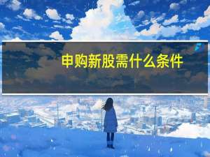 申购新股需什么条件