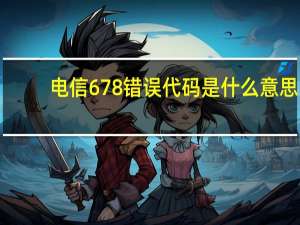电信678错误代码是什么意思（678错误代码是什么意思）