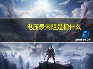 电压表内阻是指什么