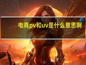 电商pv和uv是什么意思啊（电商pv uv是什么意思）