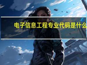 电子信息工程专业代码是什么