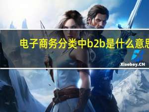 电子商务分类中b2b是什么意思
