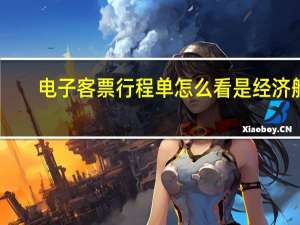 电子客票行程单怎么看是经济舱（电子客票行程单怎么看）