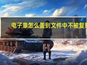 电子章怎么盖到文件中不被复制（电子章怎么盖到文件中）