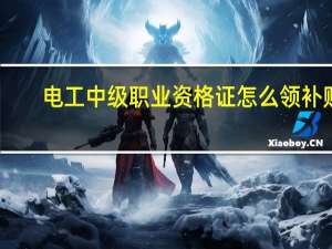 电工中级职业资格证怎么领补贴