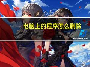 电脑上的程序怎么删除