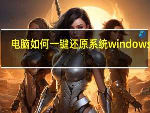 电脑如何一键还原系统windows10（电脑如何一键还原）