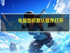 电脑如何默认程序打开