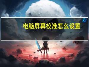 电脑屏幕校准怎么设置
